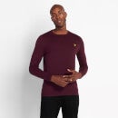 Cotton Merino Crew Jumper - Burgundy
