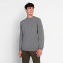 Crew Neck Lambswool Blend Jumper - Mid Grey Marl