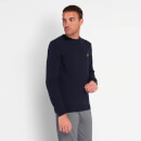 Crew Neck Lambswool Blend Jumper - Dark Navy Marl