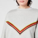 Être Cécile Women's Cotton Fleece Chevron Rib Sweatshirt - Grey Marl - XS