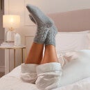 ESPA Home Cashmere Cable Knit Socks - Silver