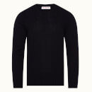 Lorca Alpaca クルーネック アルパカニットセーター ネイビー