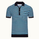 Elzack Willem Stripe 스트라이프 테일러드 핏 폴로셔츠 네이비
