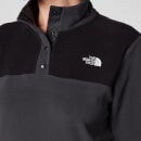 The North Face Women's Glacier Snap-Neck Pullover Sweatshirt - Asphalt Grey/Tnf Black