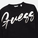 Guess Girls' Long Sleeved Logo T-Shirt - Jet Black