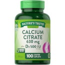 Calcium Citrate 630mg + D3 500IU - 100 Tablets