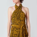 Proenza Schouler Women's Snakeprint Crepe Cross Front Dress - Brown Multi - US 6/UK 10