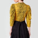 Proenza Schouler Women's Snakeprint Puff Sleeve T-Shirt - Yellow Multi - S