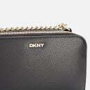 DKNY Women's Felicia - Dbl Zip Cross Body Bag - Dundee Lthr - Black/Gold