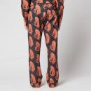 Desmond & Dempsey Men's Tiger Print Trousers - Black/Orange - M