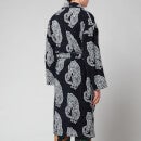 Desmond & Dempsey Men's Tiger Print Towel Robe - Black/Cream - XL