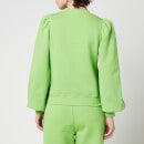 Ganni Women's Isoli Sweatshirt With Puff Sleeve - Flash Green - XS