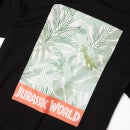 Jurassic World Logo Tropical Oversized Heavyweight T-Shirt - Black