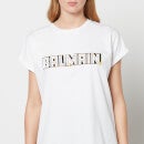 Balmain Women's Metallic Embossed T-Shirt - White/Gold - XS