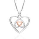 Silver and Rose Gold Celtic Heart Pendant