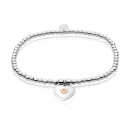 Cariad Heart White Topaz Affinity Bead Bracelet 16.5-17.5cm