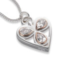 Silver and Rose Gold Heart of Wales Pendant