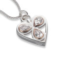 Silver and Rose Gold Heart of Wales Pendant