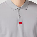 HUGO Men's Deresolo Long Sleeve Polo Shirt - Silver - M
