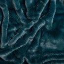 ïn home Recycled Polyester Faux Fur Throw - Deep Blue