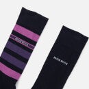 BOSS Bodywear Men's 2-Pack Stripe Socks - Dark Blue