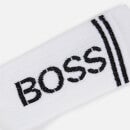 BOSS Bodywear Men's Rib Shine Logo Socks - White - 39/42