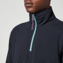 PS Paul Smith Men's Mix Fabric Half Zip Sweatshirt - Dark Navy - S