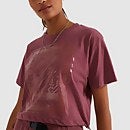 Women's Almond Crop T-Shirt Dark Pink