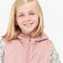 Barbour Girls' Quilted Guilden Long Gilet - Soft Coral/Folky Floral -  8-9 Years