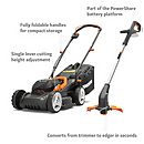 Worx wg927e cordless 34cm mower shop