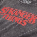 Stranger Things Logo Men's T-Shirt - Black Acid Wash