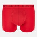 Tommy Hilfiger Men's 3-Pack Essential Logo Waistband Boxer Briefs - White/Desert Sky/Primary Red - S