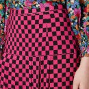 RIXO Women's Nancy Skirt - Checkerboard Fuchsia - UK 6