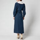 RIXO Women's Becca Denim Dress - Denim Polka Dot - UK 8
