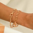 Astrid & Miyu Women's Ripple T-Bar Bracelet - Gold