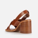 See By Chloé Women's Lyna Leather Platform Heeled Sandals - Tan - UK 3