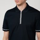 Salvatore Ferragamo Men's Half Zip Polo Shirt - Navy - S