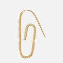 Hillier Bartley Women's Classic Pave Paperclip Earring - Gold/White