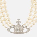 Vivienne Westwood Women's Three Row Pearl Choker - Platinum/Crystal