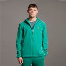 Hooded Jacket with Contrast Piping - Pine Green
