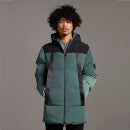 Black Eagle Wadded Fabric Mix Coat - Deep Green