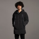 Black Eagle Wadded Fabric Mix Coat - Jet Black