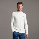 Glitch Pattern Crew Neck Jumper - Marble White