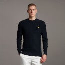 Glitch Pattern Crew Neck Jumper - Dark Navy