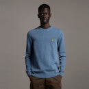 Crew Neck Lambswool Blend Jumper - Slate Blue Marl