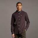 Check Poplin Shirt - Jet Black/ Burgundy