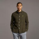 Cotton Linen Stripe Shirt - Olive