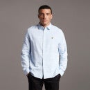 Cotton Linen Stripe Shirt - Light Blue
