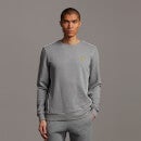Crew Neck with Contrast Piping - Mid Grey Marl