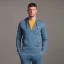 Zip Through Hoodie - Slate Blue
